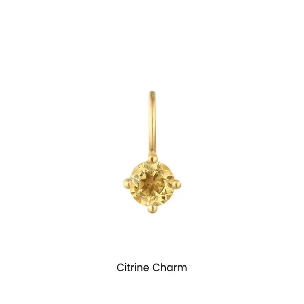 Gold Gemstone Charms by Aurelie Gi - citrine charm