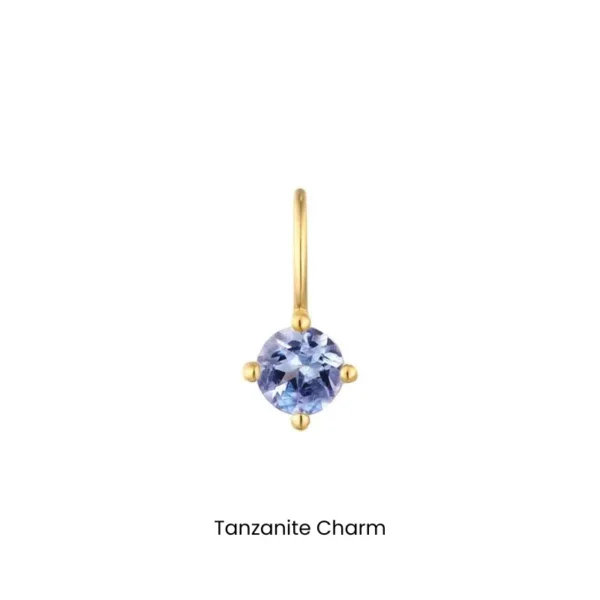 Gold Gemstone Charms by Aurelie Gi - tanzanite charm