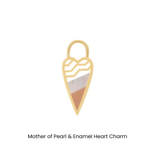 Earring Pop Charms by Ania Haie - Mother of Pearl & Enamel Heart Charm