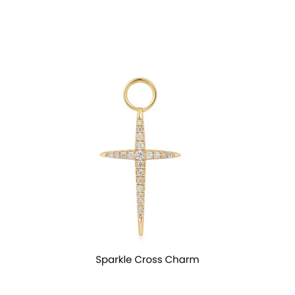 Earring Pop Charms by Ania Haie - Sparkle Cross Charm (gold plated)