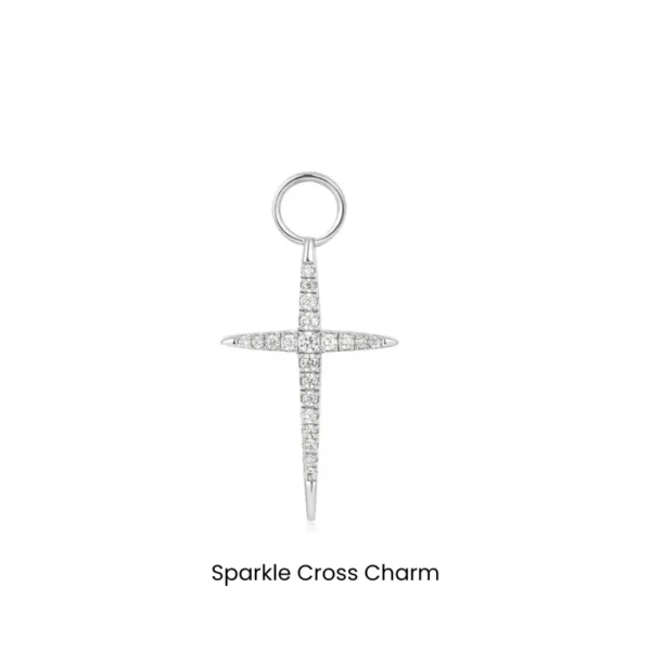 Earring Pop Charms by Ania Haie - Sparkle Cross Charm (silver)