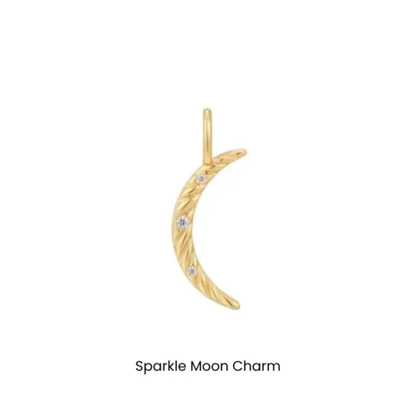 Bracelet and Necklace Pop Charms by Ania Haie - Sparkle Moon Charm (gold plated)