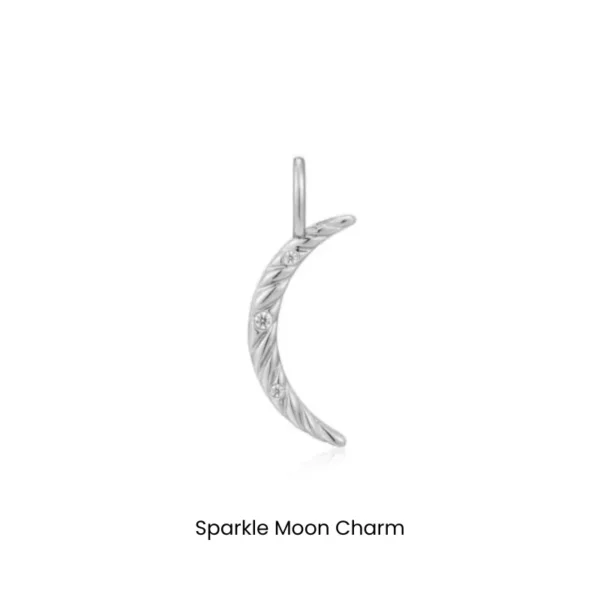 Bracelet and Necklace Pop Charms by Ania Haie - Sparkle Moon Charm (silver)