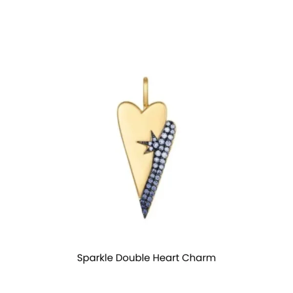 Bracelet and Necklace Pop Charms by Ania Haie - Sparkle Double Heart Charm