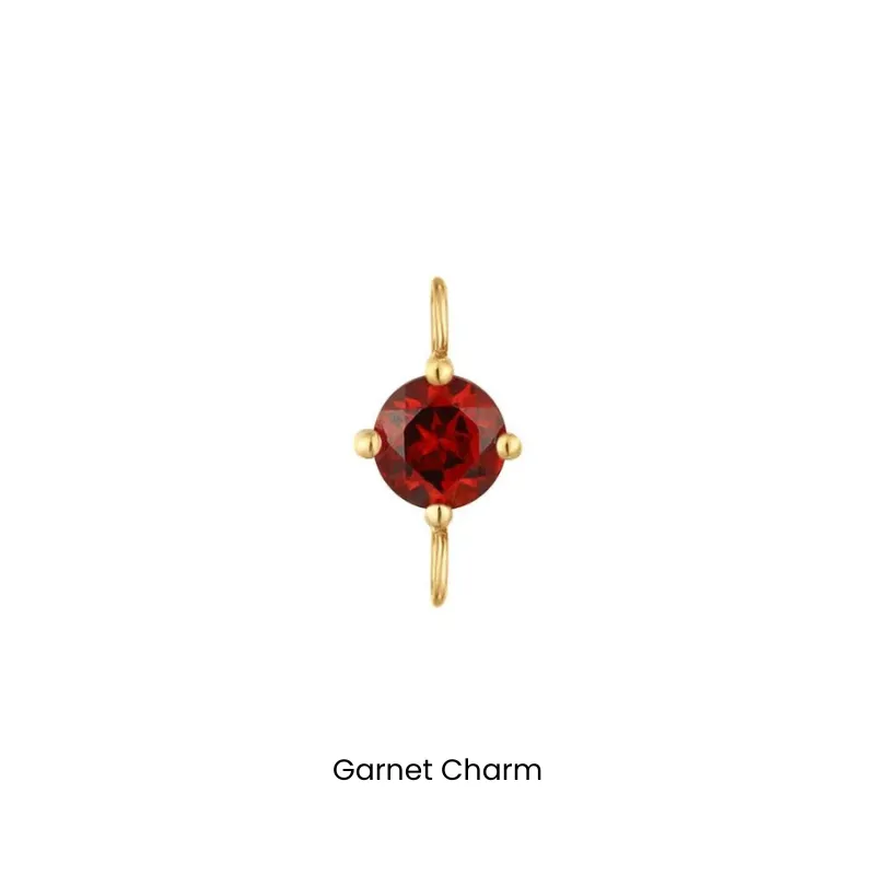 Permanent Jewelry Gemstone Charms by Aurelie Gi - garnet charm
