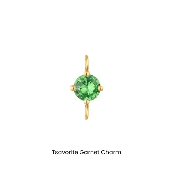 Permanent Jewelry Gemstone Charms by Aurelie Gi - tsavorite garnet charm