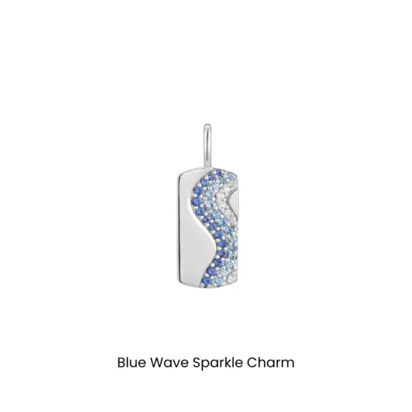 Bracelet and Necklace Charms by Ania Haie - Blue Wave Sparkle Tag Charm