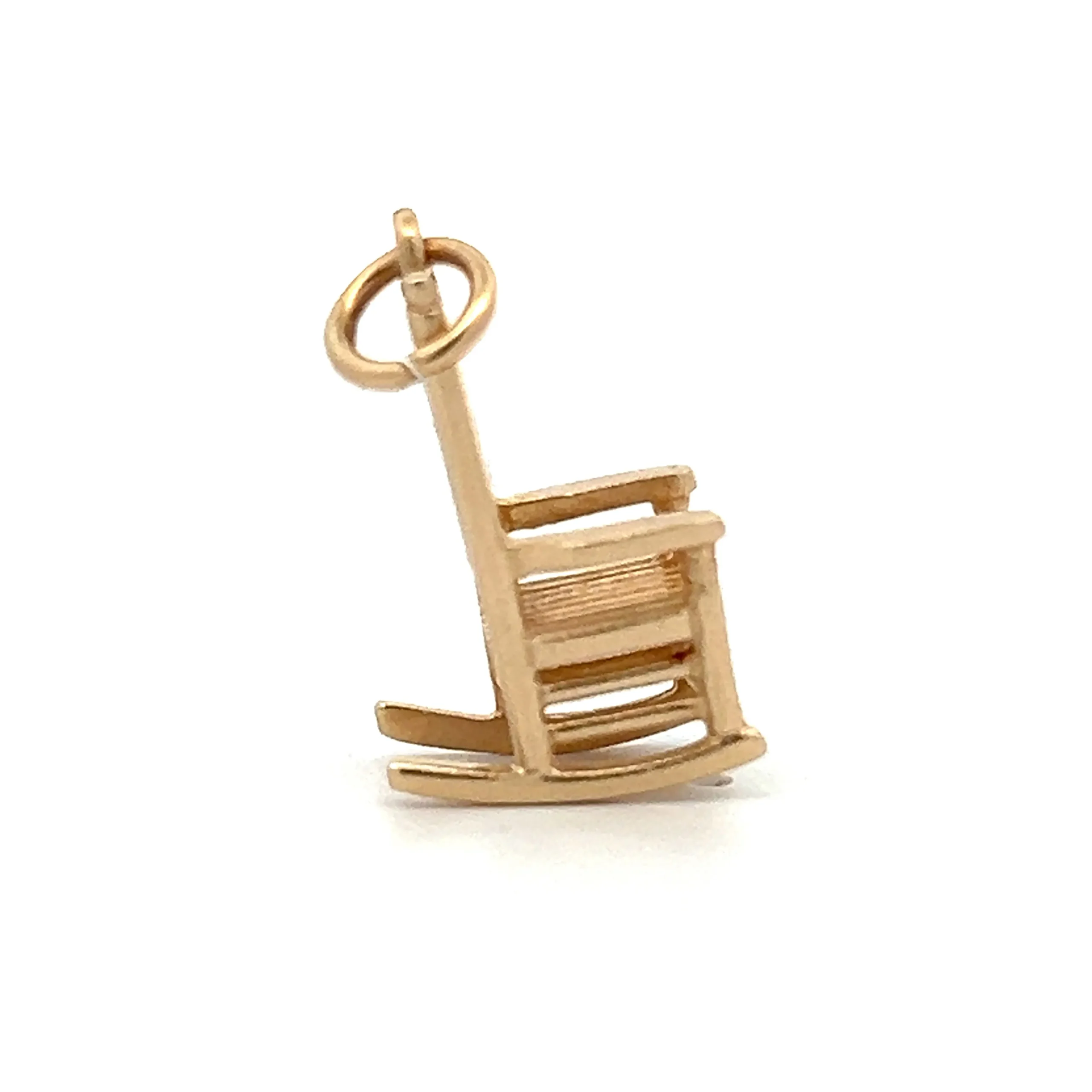 Estate 14K Yellow Gold Rocking Chair Charm - 0.81 x 0.34 inches, perfect for charm bracelets or necklaces.