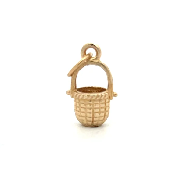 Estate 14K Yellow Gold Basket Charm