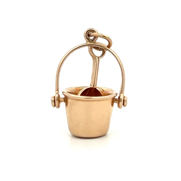 Estate 14K Yellow Gold Beach Pail and Shovel Charm