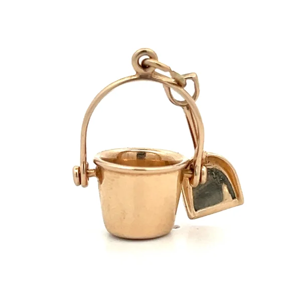 Estate 14K Yellow Gold Beach Pail and Shovel Charm