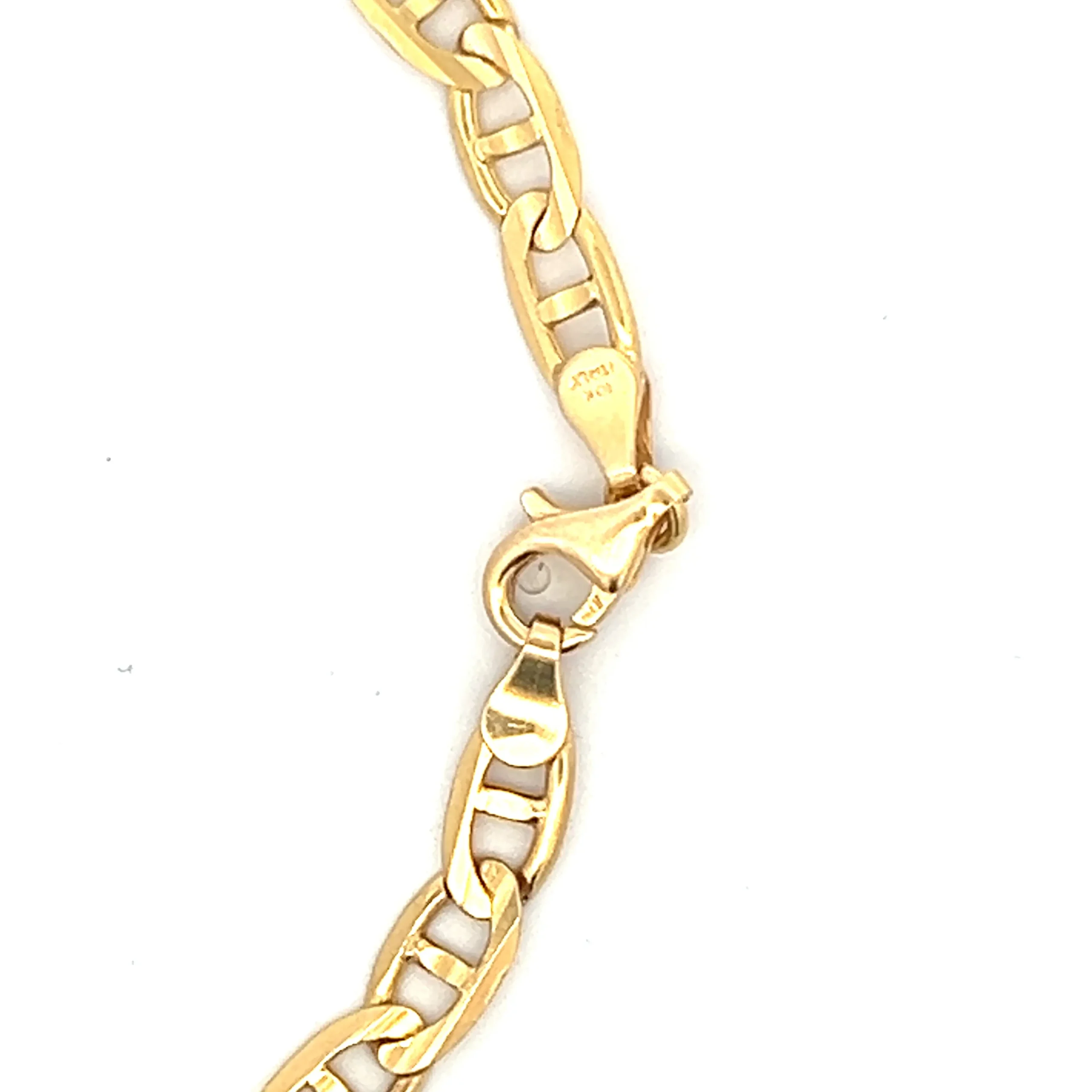 Estate 10K Yellow Gold Anchor Link Bracelet - 5.5mm wide with a lobster claw clasp, perfect for any occasion.