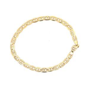 Estate 10K Yellow Gold Anchor Link Bracelet - 5.5mm wide with a lobster claw clasp, perfect for any occasion.