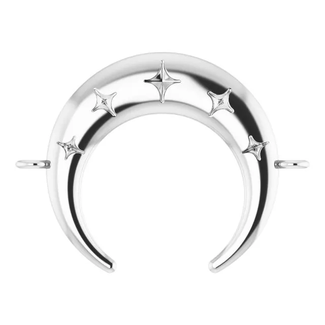 Permanent Jewelry Bracelet Charms by Stuller in Sterling Silver - Crescent Moon Charm